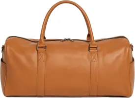 Real Cowhide Leather Travel Duffel Bag  Waterproof Weekender Overnight Bag, Vintage Handcrafted Travel Carry-On Luggage (Camel)