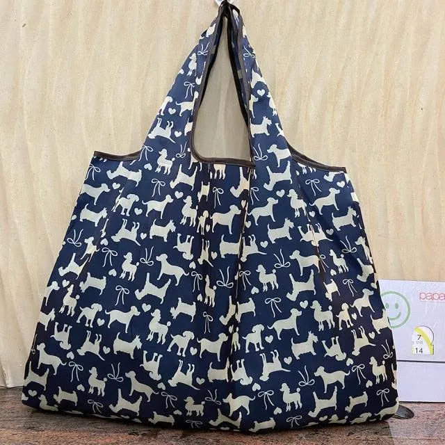 Reusable Shopping Bags - Eco-Friendly Foldable Groceries Pouch - Washable and Waterproof