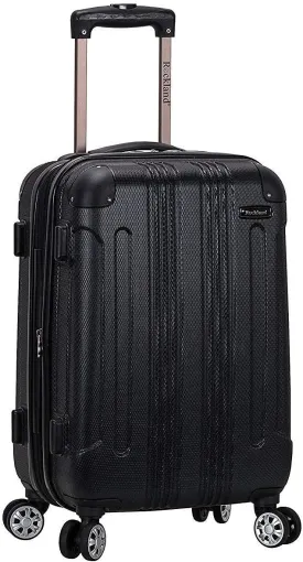 Rockland London Hardside Expandable Luggage with Spinner Wheels, Black, Carry-On 20-Inch
