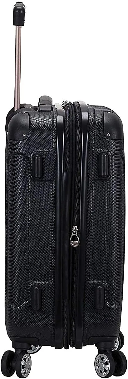 Rockland London Hardside Expandable Luggage with Spinner Wheels, Black, Carry-On 20-Inch