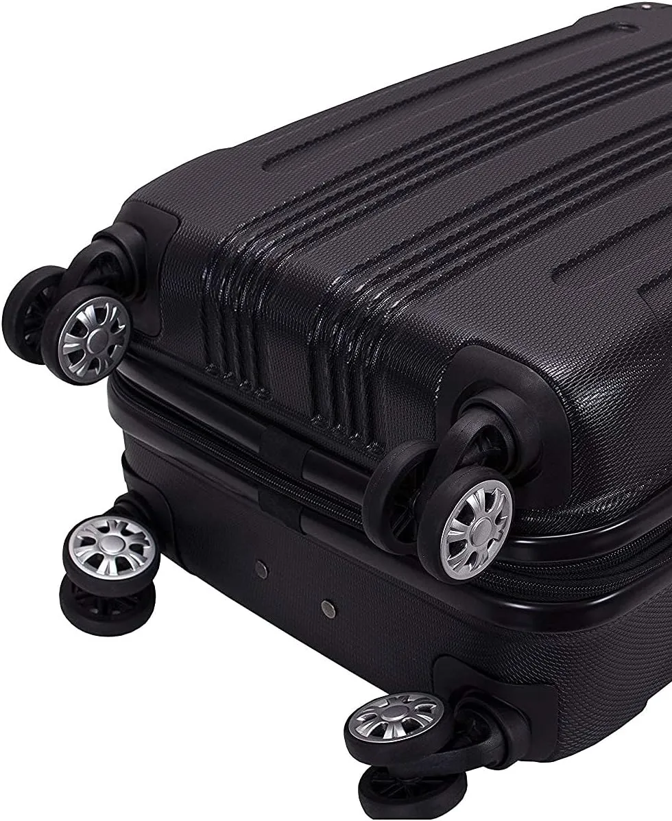 Rockland London Hardside Expandable Luggage with Spinner Wheels, Black, Carry-On 20-Inch