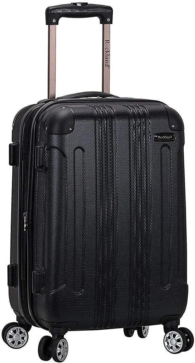 Rockland London Hardside Expandable Luggage with Spinner Wheels, Black, Carry-On 20-Inch