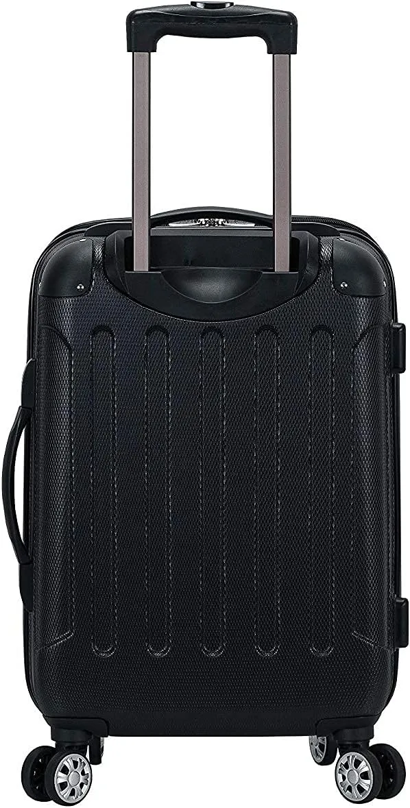 Rockland London Hardside Expandable Luggage with Spinner Wheels, Black, Carry-On 20-Inch