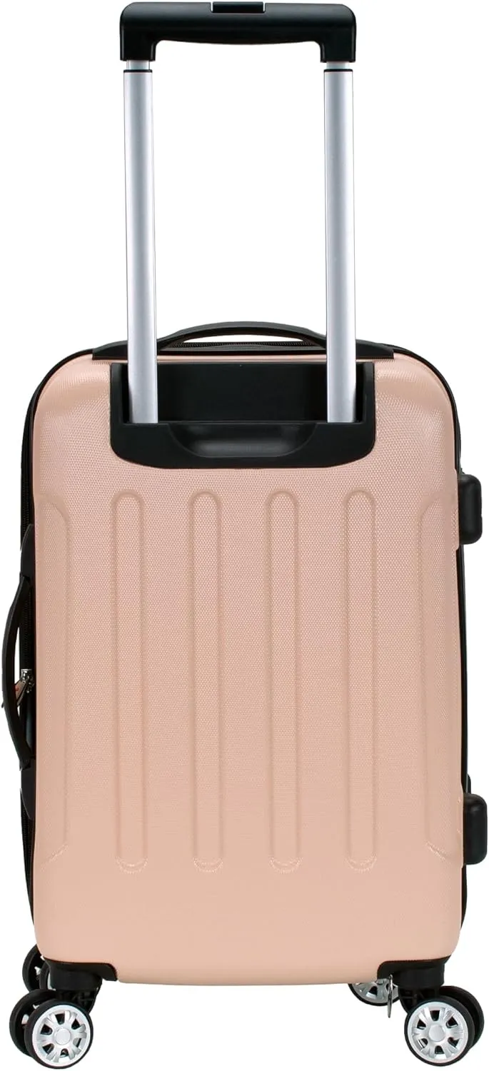 Rockland London Hardside Spinner Wheel Luggage, Champagne, Carry-On 20-Inch, 22"X13. 5"x10" (with wheels)