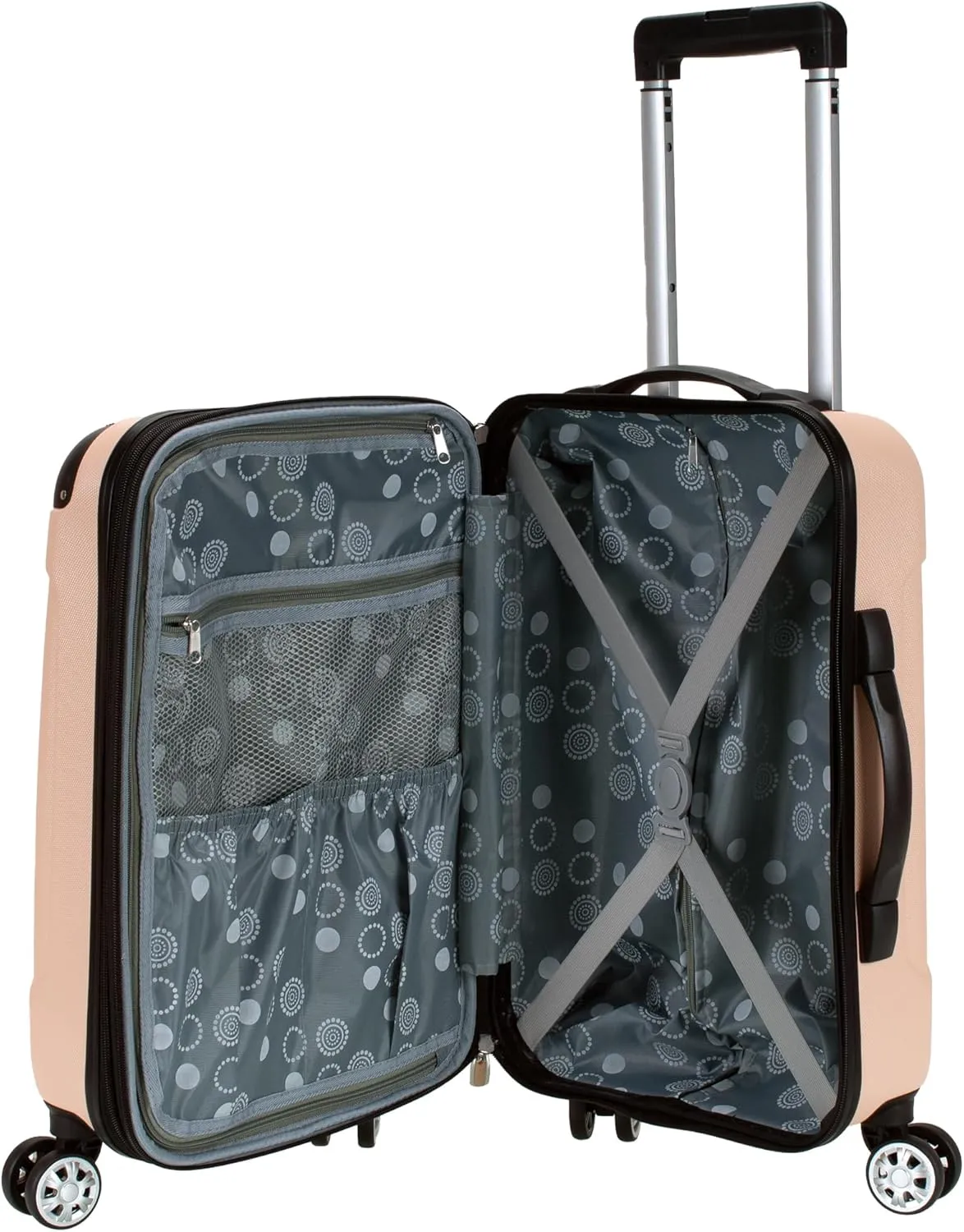 Rockland London Hardside Spinner Wheel Luggage, Champagne, Carry-On 20-Inch, 22"X13. 5"x10" (with wheels)