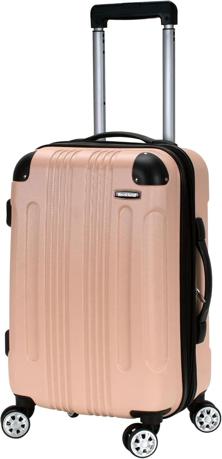 Rockland London Hardside Spinner Wheel Luggage, Champagne, Carry-On 20-Inch, 22"X13. 5"x10" (with wheels)
