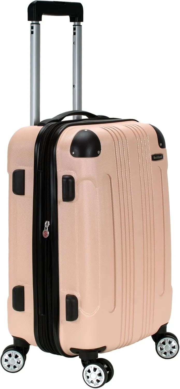 Rockland London Hardside Spinner Wheel Luggage, Champagne, Carry-On 20-Inch, 22"X13. 5"x10" (with wheels)