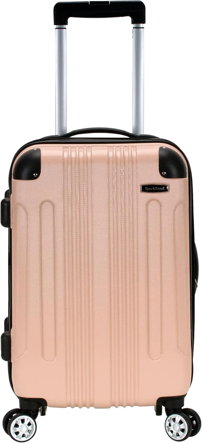 Rockland London Hardside Spinner Wheel Luggage, Champagne, Carry-On 20-Inch, 22"X13. 5"x10" (with wheels)