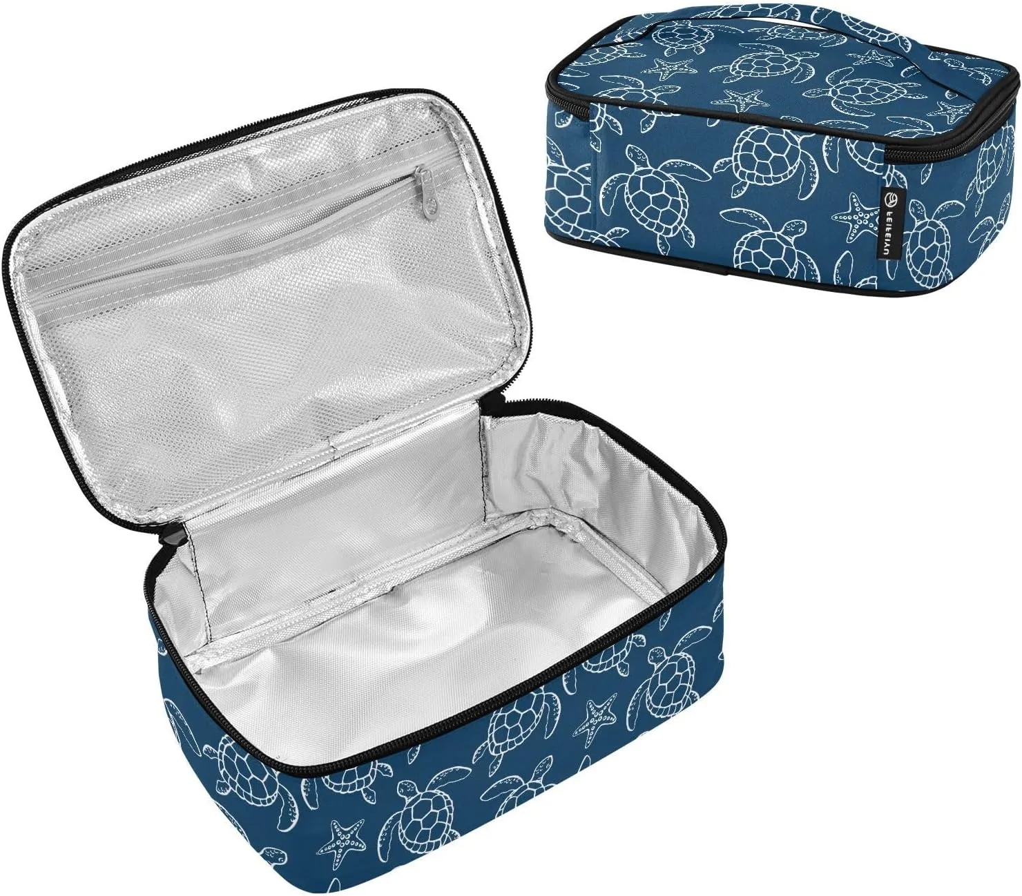Sea Turtle Starfish Small Lunch Bag Little Insulated Lunch Box for Women Men Mini Kids Lunchbag Snack Container Portable Cooler Bag