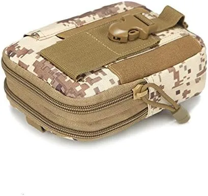 Tactical Molle EDC Waist Pouch Compact Bag, Multi-Purpose Utility Tactical Pouch Belt Cell Phone Holder for Workout Hiking Camping Outdoor Tear