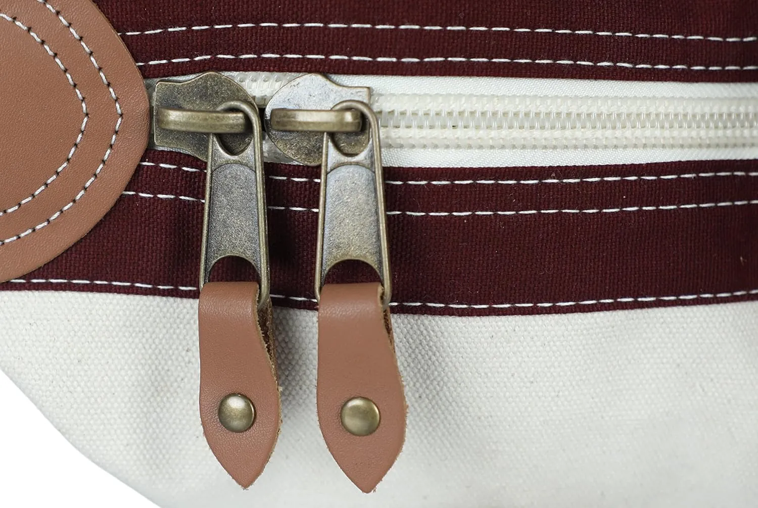Tag&Crew Weekender Signature Duffle 20 Oz. Heavy Canvas Leather Handle Bag with Detachable Shoulder Strap Ideal for Overnight Travel Business Trip Vacations - Large, Maroon