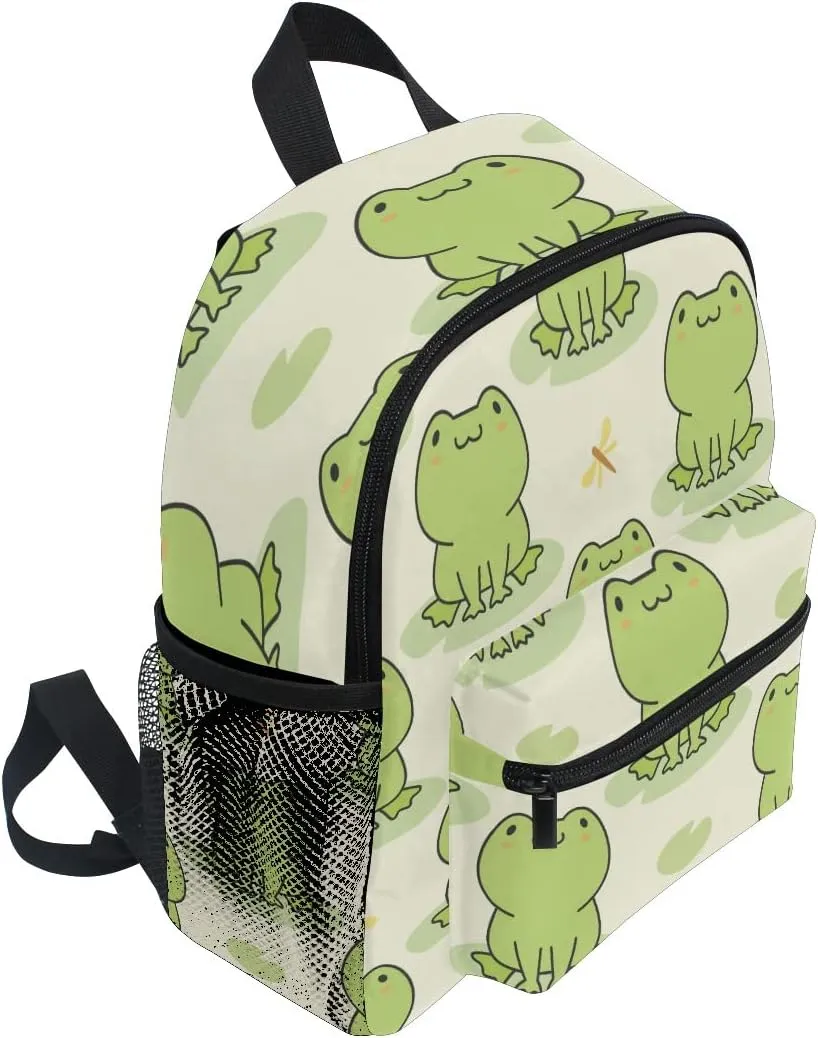 TropicalLife Kids Backpack for Boys Girls School Toddler Cute Animal Frog Pattern Children Preschool Book Bag Kindergarten Travel Backpack Daypack