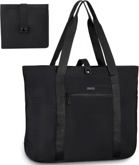 Voova Tote Bag for Women, Large Capacity Tote Bag with Zipper, Foldable Shoulder Bag Handbag for Work,Travel,Shopping,Beach