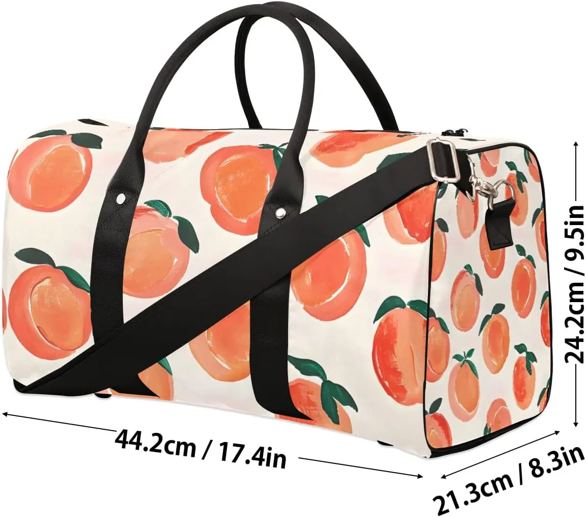 Watercolor Peach Foldable Lightweight Duffle Bag for Travel - Waterproof Carry On Bags for Airplanes, Travel Duffel Bags for Gym, Weekend