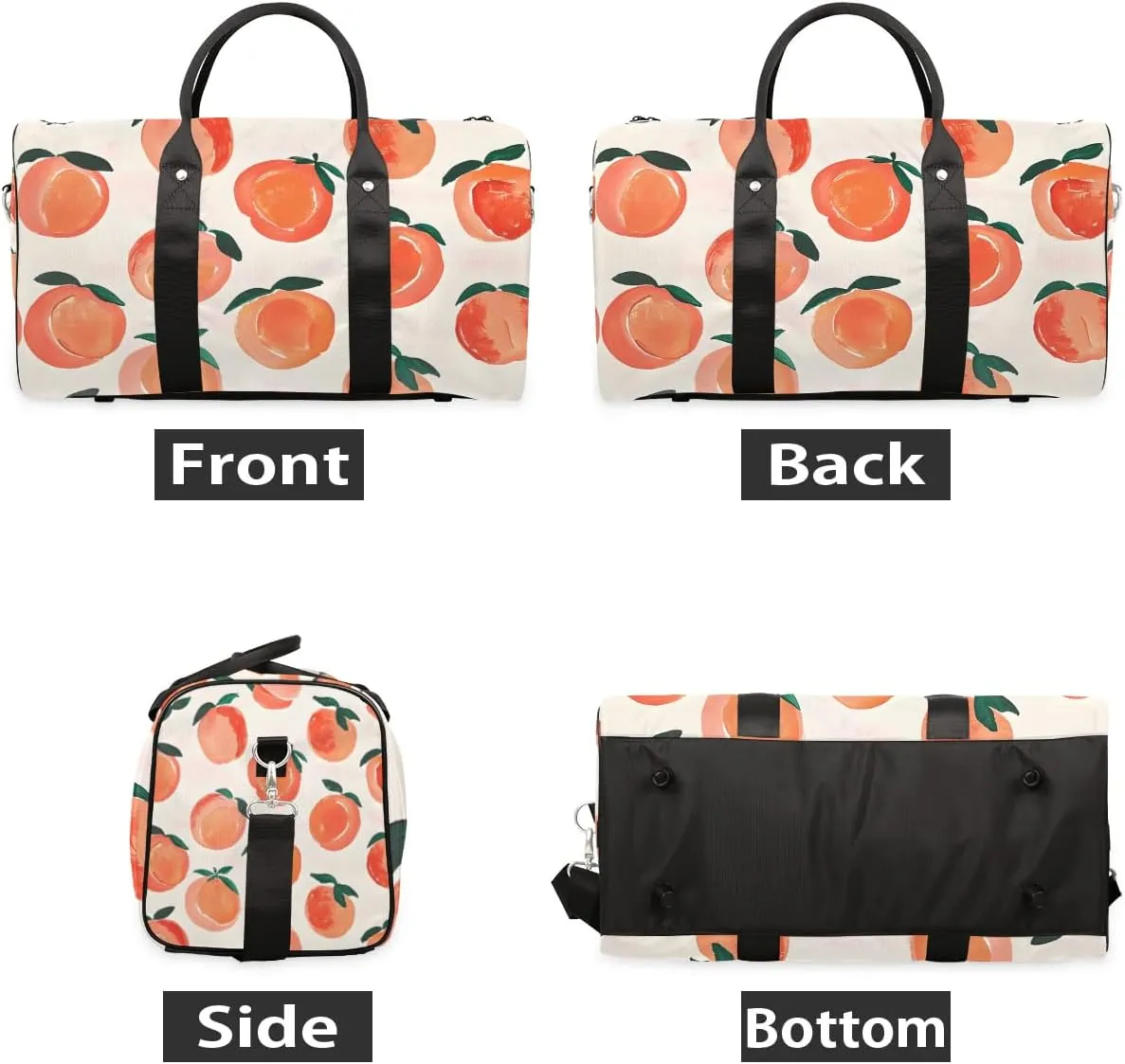 Watercolor Peach Foldable Lightweight Duffle Bag for Travel - Waterproof Carry On Bags for Airplanes, Travel Duffel Bags for Gym, Weekend