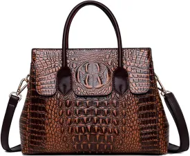 Women Satchel Handbags Top-Handle Bags fuax Leather Embossed Crocodile pattern shoulder bag
