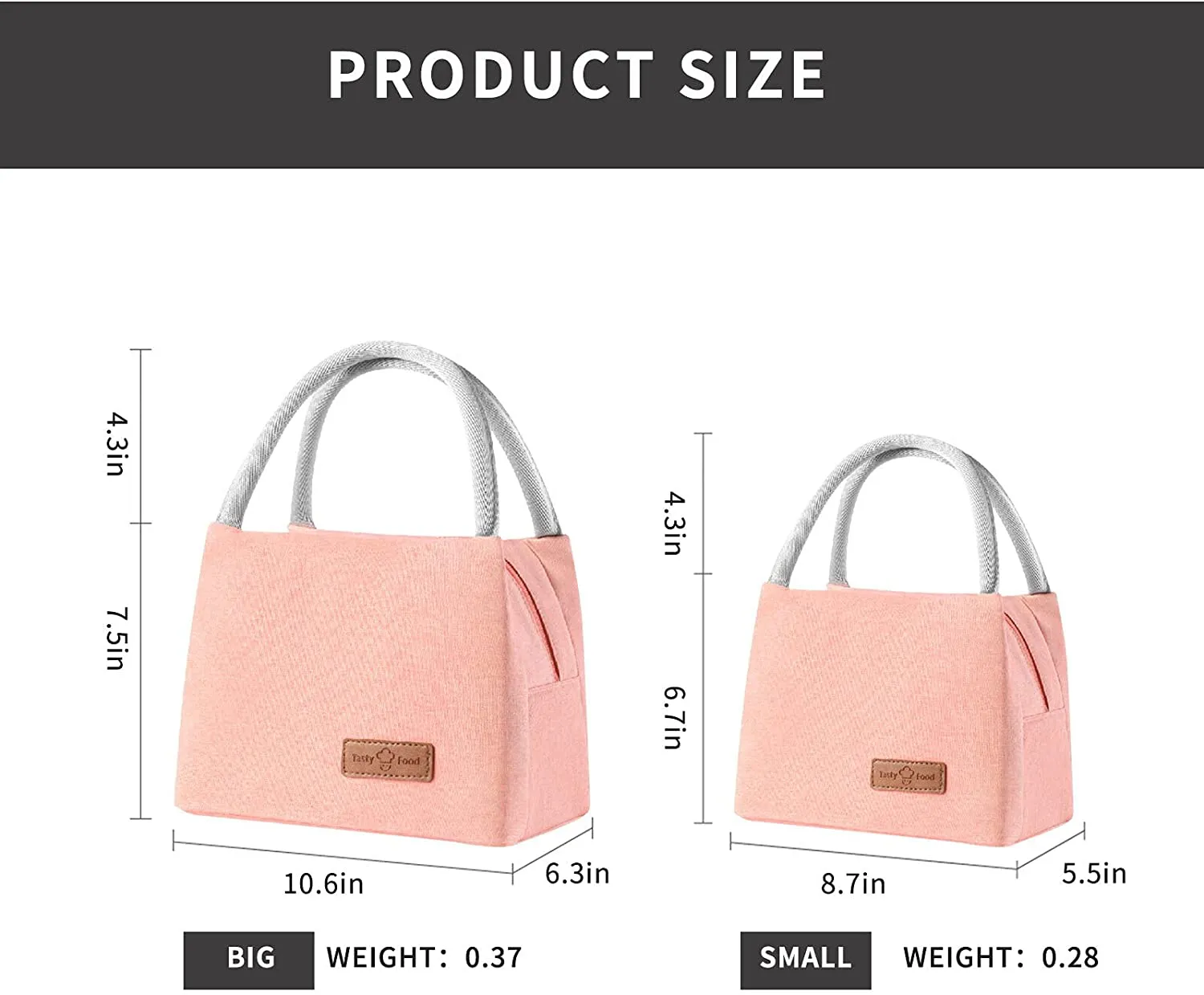 XIUKIBU Reusable Insulated Lunch Bag for Women & Men Large Lunch Box Tote Bag Beach Travel Cooler Bag