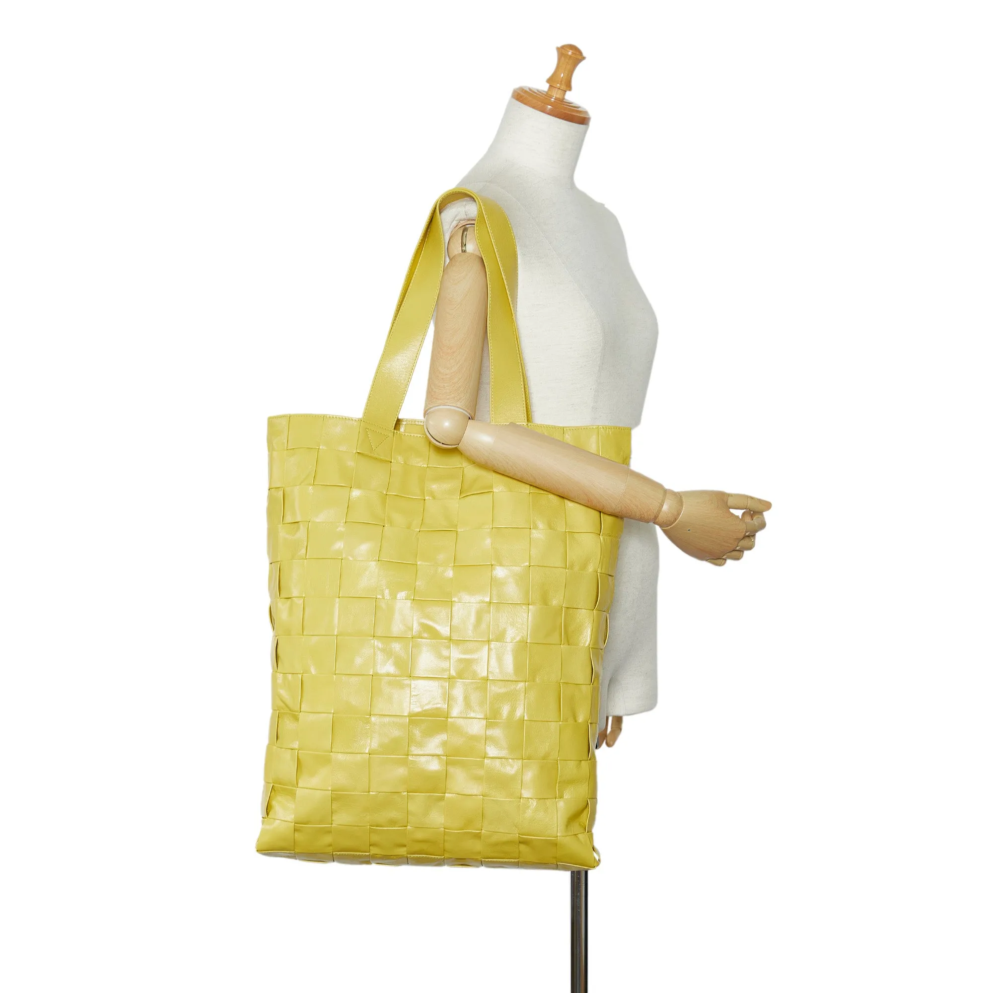 Yellow Bottega Veneta Maxi Nappa Intrecciato Cassette Tote