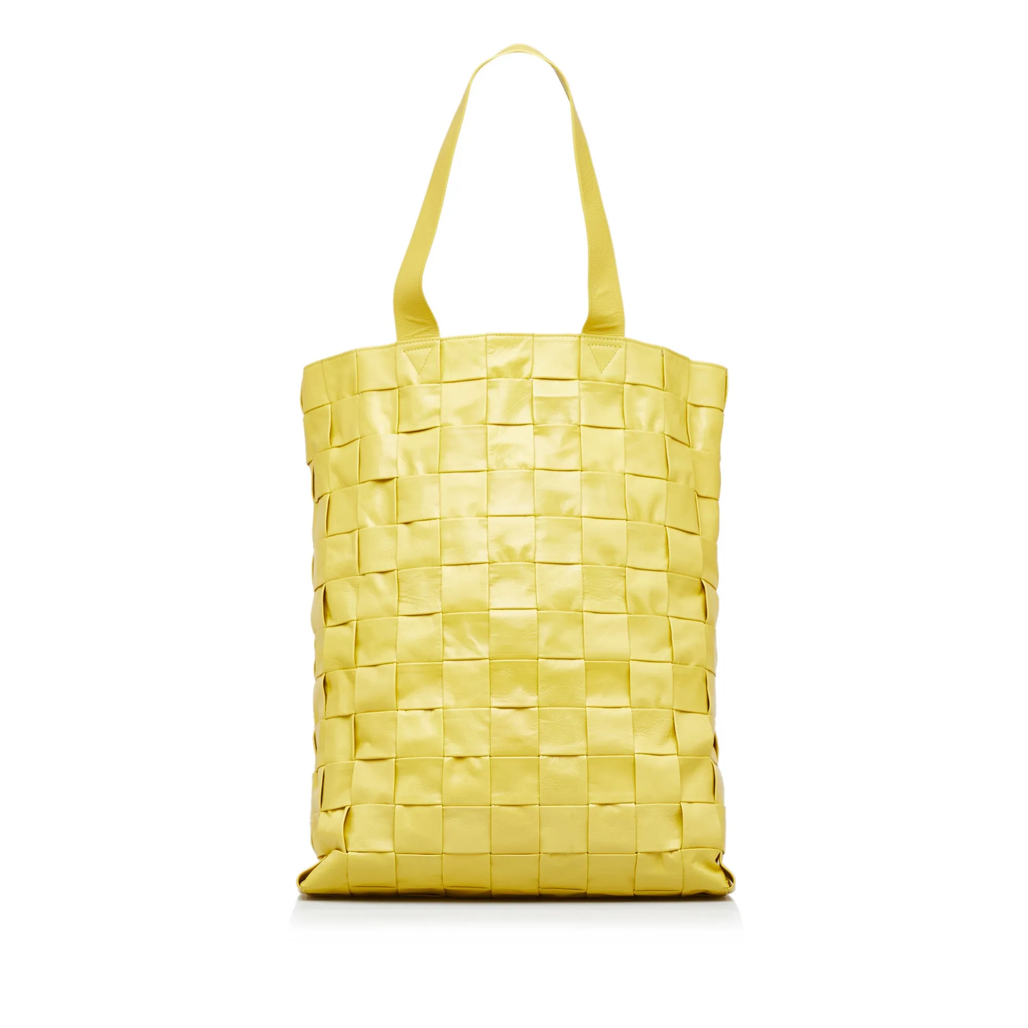 Yellow Bottega Veneta Maxi Nappa Intrecciato Cassette Tote