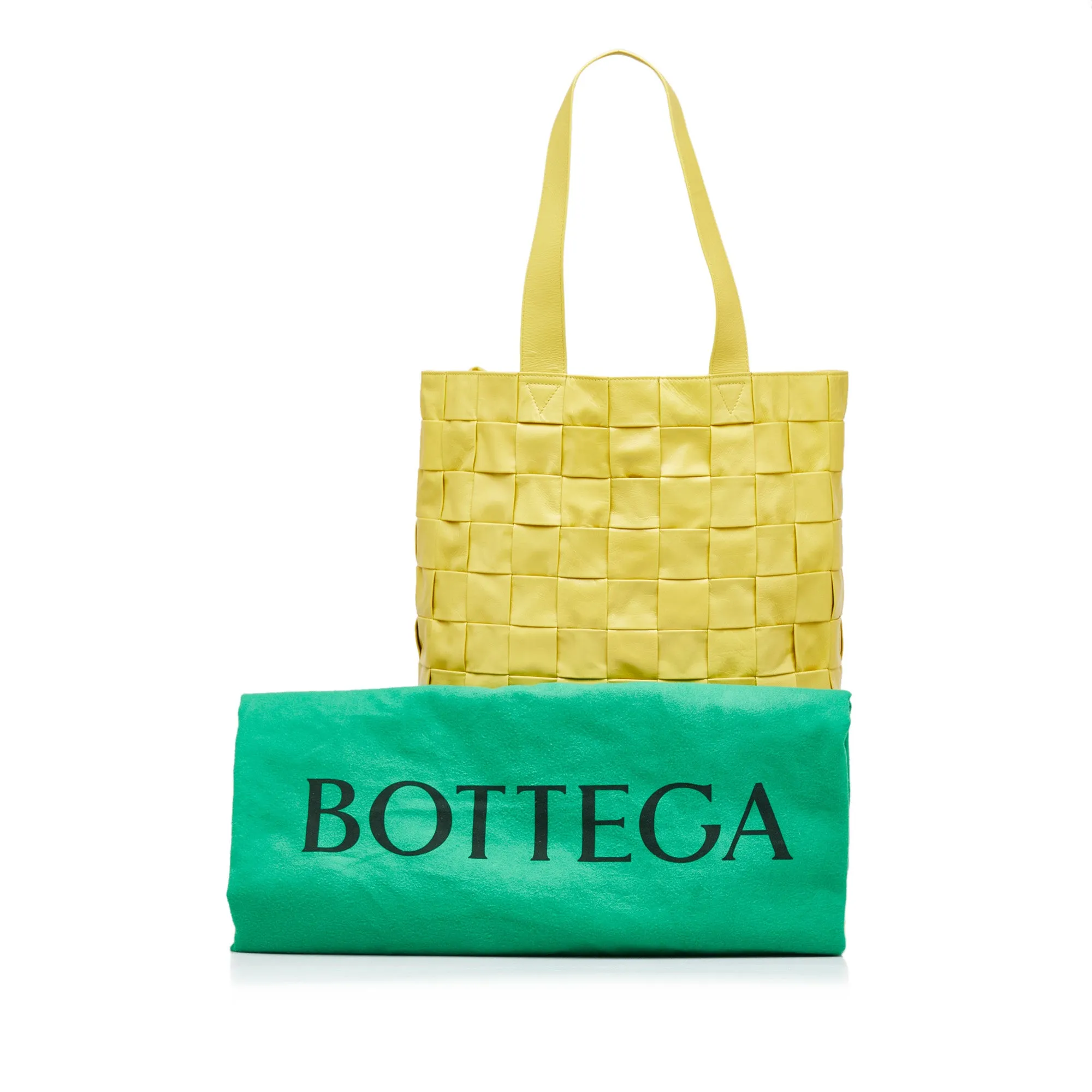 Yellow Bottega Veneta Maxi Nappa Intrecciato Cassette Tote